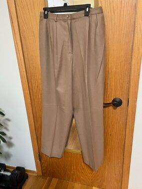 Pendleton Brown High-Waist Pleated Trousers 100% Wool with liner.